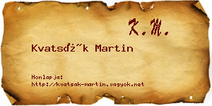 Kvatsák Martin névjegykártya